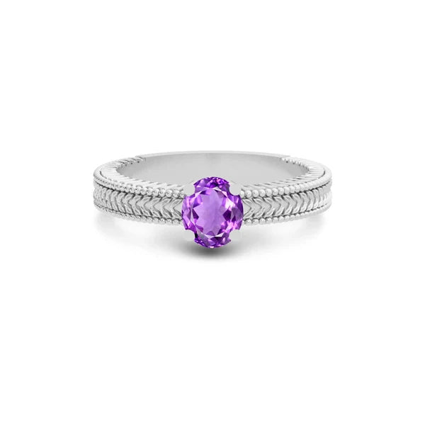 Amethyst Platinum Ring R3