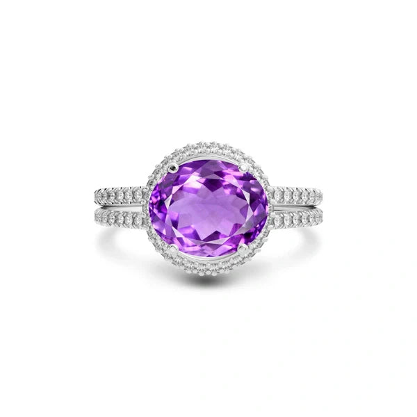 Amethyst Platinum Ring R11