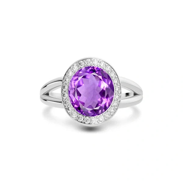 Amethyst Platinum Ring R21