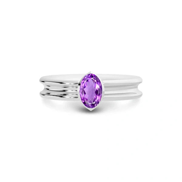 Amethyst Platinum Ring R24
