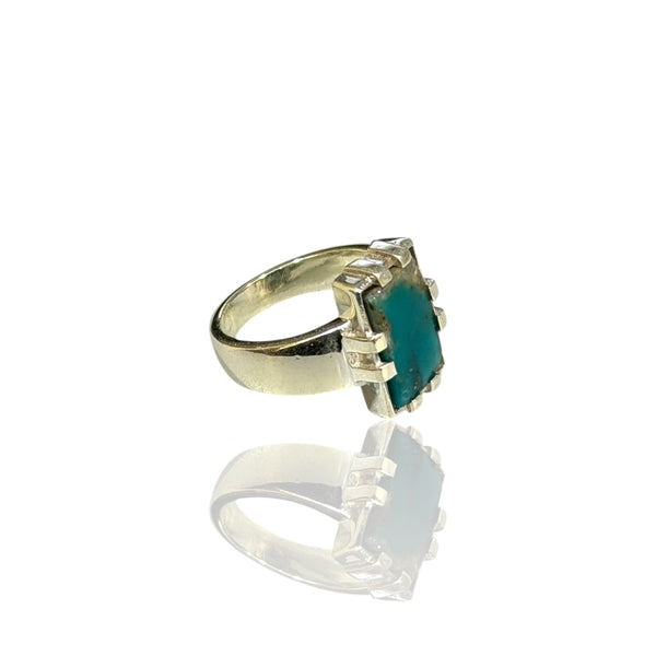 Natural Irani Fairoos Silver Ring 3.37 Ct