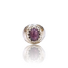 Natural Ruby Silver Ring 7.18 Ct — close up detail, authentic natural ruby manik silver ring