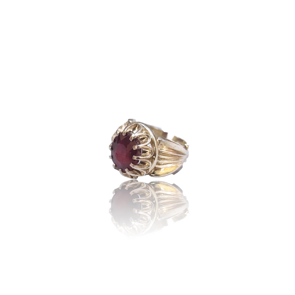 Natural natural ruby manik silver ring 9.60ct — lab certified Click Gems