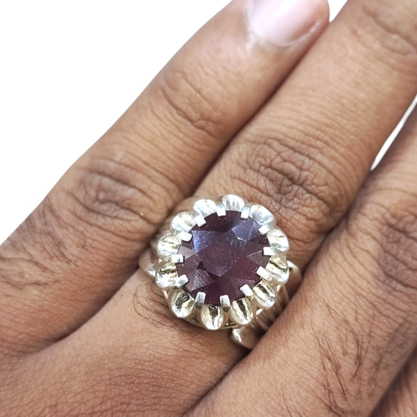 Natural Ruby Silver Ring 9.60 Ct — natural natural ruby manik ring view 4