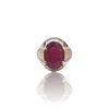 Natural Ruby Silver Ring 9.58 Ct — close up detail, authentic natural ruby manik silver ring