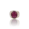 Natural Ruby Silver Ring 6.80 Ct — close up detail, authentic natural ruby manik silver ring