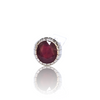 Natural Ruby Silver Ring 16.82 Ct — side view, lab certified natural natural ruby manik