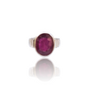 Natural Ruby Silver Ring 8.14 Ct — close up detail, authentic natural ruby manik silver ring