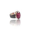 Natural Ruby Silver Ring 15.28 Ct — side view, lab certified natural natural ruby manik