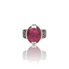 Natural Ruby Silver Ring 15.28 Ct — close up detail, authentic natural ruby manik silver ring