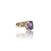 Natural Amethyst Silver Ring 4.88 Ct — side view, lab certified natural amethyst katela