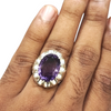 Natural Amethyst Silver Ring 16.40 Ct — natural amethyst katela ring view 4