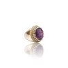 Natural Amethyst Silver Ring 7.35 Ct — side view, lab certified natural amethyst katela