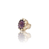 Natural amethyst katela silver ring 17.36ct — lab certified Click Gems