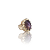 Natural Amethyst Silver Ring 17.36 Ct — side view, lab certified natural amethyst katela