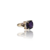 Natural Amethyst Silver Ring 8.20 Ct — side view, lab certified natural amethyst katela