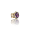 Natural Amethyst Silver Ring 6.66 Ct — side view, lab certified natural amethyst katela