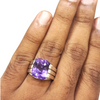 Natural Amethyst Silver Ring 12.80 Ct — close up detail, authentic amethyst katela silver ring