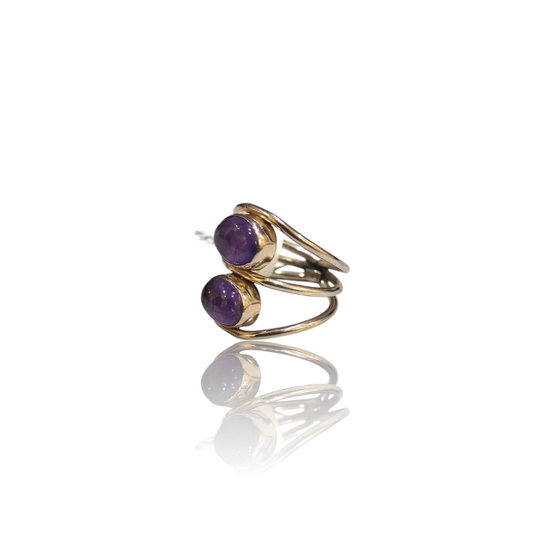Natural amethyst katela silver ring 5.00ct — lab certified Click Gems