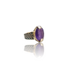 Natural Amethyst Silver Ring 8.00 Ct — side view, lab certified natural amethyst katela