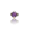 Natural Amethyst Silver Ring 8.00 Ct — close up detail, authentic amethyst katela silver ring