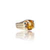 Natural Citrine Silver Ring 5.73 Ct — side view, lab certified natural citrine sunela