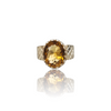 Natural Citrine Silver Ring 9.10 Ct — close up detail, authentic citrine sunela silver ring