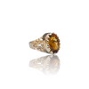 Natural Citrine Silver Ring 11.66 Ct — side view, lab certified natural citrine sunela