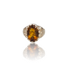 Natural Citrine Silver Ring 11.66 Ct — close up detail, authentic citrine sunela silver ring