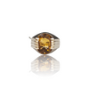 Natural Citrine Silver Ring 9.11 Ct — close up detail, authentic citrine sunela silver ring