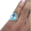Natural Blue Topaz Silver Ring 9.36 Ct — natural blue topaz ring view 4