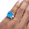 Natural Blue Topaz Silver Ring 21.16 Ct — natural blue topaz ring view 4
