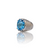 Natural blue topaz silver ring 7.77ct — lab certified Click Gems