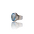 Natural blue topaz silver ring 10.25ct — lab certified Click Gems