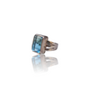 Natural blue topaz silver ring 11.50ct — lab certified Click Gems