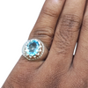 Natural Blue Topaz Silver Ring 4.44 Ct — natural blue topaz ring view 4