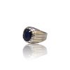 Natural blue sapphire neelam silver ring 7.25ct — lab certified Click Gems