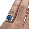 Natural Blue Sapphire Silver Ring 7.25 Ct — natural blue sapphire neelam ring view 4