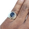 Natural Blue Sapphire Silver Ring 3.60 Ct — natural blue sapphire neelam ring view 4