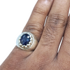 Natural Blue Sapphire Silver Ring 4.01 Ct — natural blue sapphire neelam ring view 4