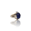 Natural Blue Sapphire Silver Ring 5.40 Ct — side view, lab certified natural blue sapphire neelam