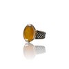 Natural yellow sapphire pukhraj silver ring 10.47ct — lab certified Click Gems