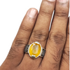 Natural Yellow Sapphire Silver Ring 10.47 Ct — natural yellow sapphire pukhraj ring view 4