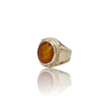 Natural yellow sapphire pukhraj silver ring 9.68ct — lab certified Click Gems