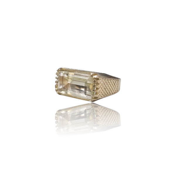 Natural gemstone silver ring 7.15ct — lab certified Click Gems