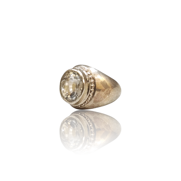 Natural gemstone silver ring 6.10ct — lab certified Click Gems