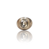 Natural White Topaz Silver Ring 6.10 Ct — close up detail, authentic gemstone silver ring