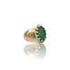 Natural Aventurine Quartz Silver Ring 4.40 Ct — side view, lab certified natural green aventurine