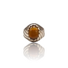 Natural Tigereye Silver Ring 5.16 Ct — close up detail, authentic tiger eye silver ring