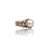 Natural Pearl Silver Ring 4.38 Ct — side view, lab certified natural gemstone